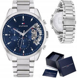 Buy Shop Tommy Hilfiger Baker Quartz Blue Dial Silver Steel Strap Watch For Men - 1710448 USA Online