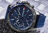 Buy Shop Tommy Hilfiger Bank Blue Dial Blue Rubber Strap Watch for Men - 1791721 USA Online