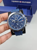Buy Shop Tommy Hilfiger Bank Blue Dial Blue Rubber Strap Watch for Men - 1791721 USA Online