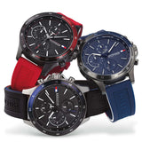Buy Shop Tommy Hilfiger Bank Blue Dial Blue Rubber Strap Watch for Men - 1791721 USA Online