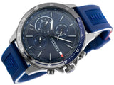 Buy Shop Tommy Hilfiger Bank Blue Dial Blue Rubber Strap Watch for Men - 1791721 USA Online