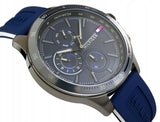 Buy Shop Tommy Hilfiger Bank Blue Dial Blue Rubber Strap Watch for Men - 1791721 USA Online