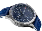 Buy Shop Tommy Hilfiger Bank Blue Dial Blue Rubber Strap Watch for Men - 1791721 USA Online