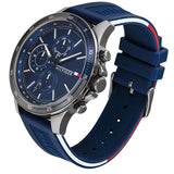 Buy Shop Tommy Hilfiger Bank Blue Dial Blue Rubber Strap Watch for Men - 1791721 USA Online