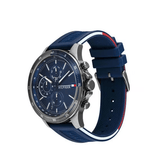 Buy Shop Tommy Hilfiger Bank Blue Dial Blue Rubber Strap Watch for Men - 1791721 USA Online