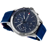Buy Shop Tommy Hilfiger Bank Blue Dial Blue Rubber Strap Watch for Men - 1791721 USA Online