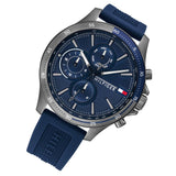 Buy Shop Tommy Hilfiger Bank Blue Dial Blue Rubber Strap Watch for Men - 1791721 USA Online