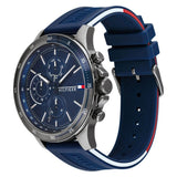 Buy Shop Tommy Hilfiger Bank Blue Dial Blue Rubber Strap Watch for Men - 1791721 USA Online