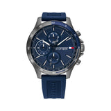 Buy Shop Tommy Hilfiger Bank Blue Dial Blue Rubber Strap Watch for Men - 1791721 USA Online