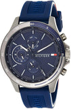 Buy Shop Tommy Hilfiger Bank Blue Dial Blue Rubber Strap Watch for Men - 1791721 USA Online