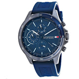 Buy Shop Tommy Hilfiger Bank Blue Dial Blue Rubber Strap Watch for Men - 1791721 USA Online