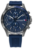 Buy Shop Tommy Hilfiger Bank Blue Dial Blue Rubber Strap Watch for Men - 1791721 USA Online