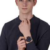 Buy Shop Tommy Hilfiger Bank Chronograph Blue Dial Silver Steel Strap Watch for Men - 1791718 USA Online