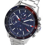 Buy Shop Tommy Hilfiger Bank Chronograph Blue Dial Silver Steel Strap Watch for Men - 1791718 USA Online