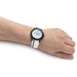 Buy Shop Tommy Hilfiger Bank Chronograph White Dial White Rubber Strap Watch for Men - 1791723 USA Online