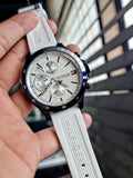 Buy Shop Tommy Hilfiger Bank Chronograph White Dial White Rubber Strap Watch for Men - 1791723 USA Online