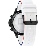 Buy Shop Tommy Hilfiger Bank Chronograph White Dial White Rubber Strap Watch for Men - 1791723 USA Online