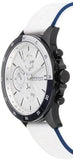 Buy Shop Tommy Hilfiger Bank Chronograph White Dial White Rubber Strap Watch for Men - 1791723 USA Online