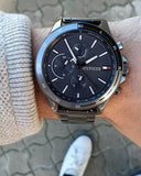 Buy Shop Tommy Hilfiger Bank Grey Dial Grey Steel Strap Watch for Men - 1791719 USA Online