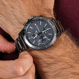 Buy Shop Tommy Hilfiger Bank Grey Dial Grey Steel Strap Watch for Men - 1791719 USA Online