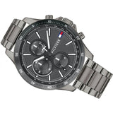 Buy Shop Tommy Hilfiger Bank Grey Dial Grey Steel Strap Watch for Men - 1791719 USA Online