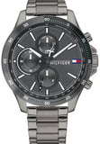 Buy Shop Tommy Hilfiger Bank Grey Dial Grey Steel Strap Watch for Men - 1791719 USA Online