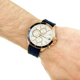 Buy Shop Tommy Hilfiger Bank Multifunction Quartz White Dial Blue Rubber Strap Watch for Men - 1791778 USA Online