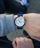 Buy Shop Tommy Hilfiger Bank Multifunction Quartz White Dial Blue Rubber Strap Watch for Men - 1791778 USA Online