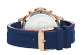 Buy Shop Tommy Hilfiger Bank Multifunction Quartz White Dial Blue Rubber Strap Watch for Men - 1791778 USA Online
