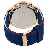 Buy Shop Tommy Hilfiger Bank Multifunction Quartz White Dial Blue Rubber Strap Watch for Men - 1791778 USA Online