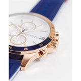 Buy Shop Tommy Hilfiger Bank Multifunction Quartz White Dial Blue Rubber Strap Watch for Men - 1791778 USA Online