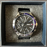 Buy Shop Tommy Hilfiger Bank Quartz Black Dial Black Rubber Strap Watch for Men - 1791724 USA Online
