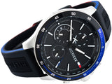 Buy Shop Tommy Hilfiger Bank Quartz Black Dial Black Rubber Strap Watch for Men - 1791724 USA Online
