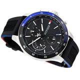 Buy Shop Tommy Hilfiger Bank Quartz Black Dial Black Rubber Strap Watch for Men - 1791724 USA Online