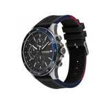Buy Shop Tommy Hilfiger Bank Quartz Black Dial Black Rubber Strap Watch for Men - 1791724 USA Online