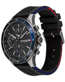 Buy Shop Tommy Hilfiger Bank Quartz Black Dial Black Rubber Strap Watch for Men - 1791724 USA Online