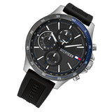 Buy Shop Tommy Hilfiger Bank Quartz Black Dial Black Rubber Strap Watch for Men - 1791724 USA Online