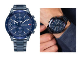 Buy Shop Tommy Hilfiger Bank Quartz Blue Dial Blue Steel Strap Watch for Men - 1791720 USA Online