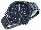 Buy Shop Tommy Hilfiger Bank Quartz Blue Dial Blue Steel Strap Watch for Men - 1791720 USA Online