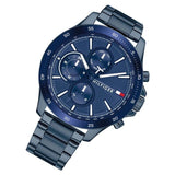 Buy Shop Tommy Hilfiger Bank Quartz Blue Dial Blue Steel Strap Watch for Men - 1791720 USA Online