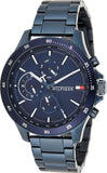Buy Shop Tommy Hilfiger Bank Quartz Blue Dial Blue Steel Strap Watch for Men - 1791720 USA Online