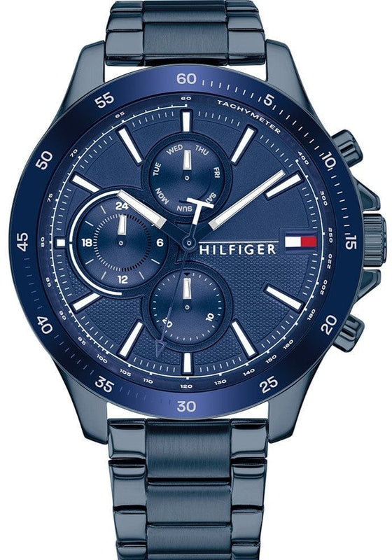 Buy Shop Tommy Hilfiger Bank Quartz Blue Dial Blue Steel Strap Watch for Men - 1791720 USA Online