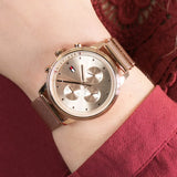 Buy Shop Tommy Hilfiger Blake Chronograph Rose Gold Dial Rose Gold Mesh Bracelet Watch For Women - 1781907 USA Online