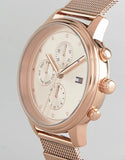 Buy Shop Tommy Hilfiger Blake Chronograph Rose Gold Dial Rose Gold Mesh Bracelet Watch For Women - 1781907 USA Online