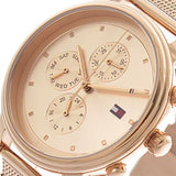 Buy Shop Tommy Hilfiger Blake Chronograph Rose Gold Dial Rose Gold Mesh Bracelet Watch For Women - 1781907 USA Online