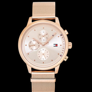 Buy Shop Tommy Hilfiger Blake Chronograph Rose Gold Dial Rose Gold Mesh Bracelet Watch For Women - 1781907 USA Online