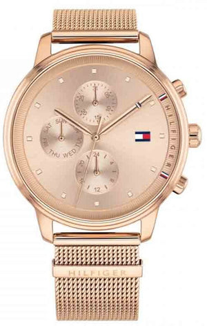 Buy Shop Tommy Hilfiger Blake Chronograph Rose Gold Dial Rose Gold Mesh Bracelet Watch For Women - 1781907 USA Online