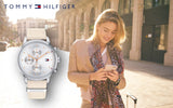 Buy Shop Tommy Hilfiger Blake Chronograph Silver Dial Pink Leather Strap Watch For Women - 1781906 USA Online