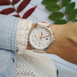 Buy Shop Tommy Hilfiger Blake Chronograph Silver Dial Pink Leather Strap Watch For Women - 1781906 USA Online