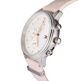 Buy Shop Tommy Hilfiger Blake Chronograph Silver Dial Pink Leather Strap Watch For Women - 1781906 USA Online